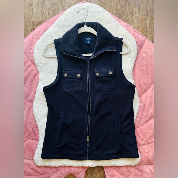 CHAPS Navy Blue Fleece Women’s Vest Size MEDIUM - Picture 1 of 3